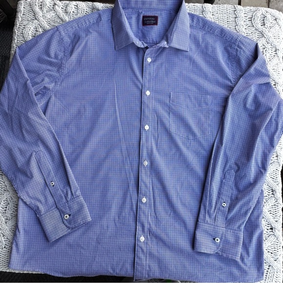 UNTUCKit Men's Blue/Purple Gingham Dress Shirt, 3XL - Picture 2 of 10